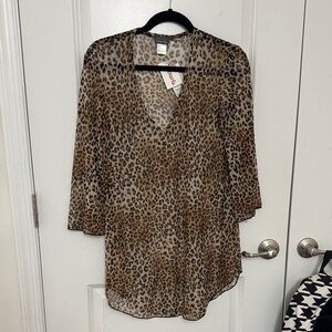 Leopard Print Sheer Coverup